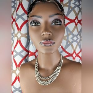 Triple Chain Necklace  (Sliver)